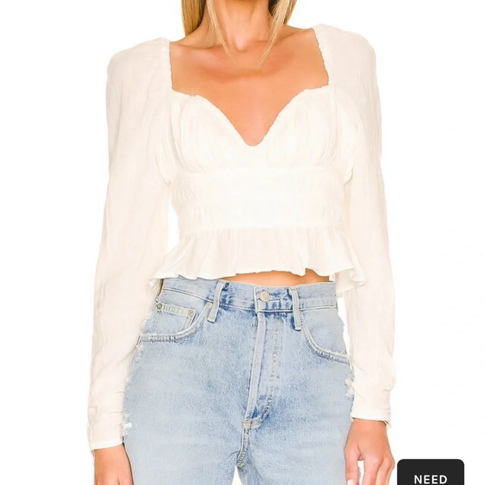 New With Tags Free People Chloe Boho Corset Top Sweetheart Neck White Size XS